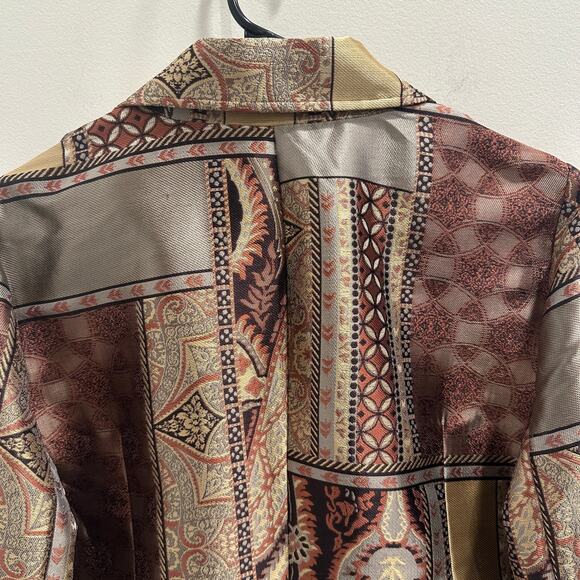 Chico’s Tapestry Dreams Brocade Patchwork Evening Coat Metallic Glam Art-to-Wear - Picture 9 of 15